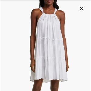 Elan Ruched Tiered Coverup Swing Dress Size L